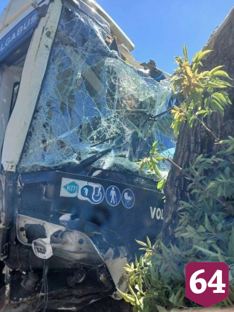 Появилось видео столкновения автобуса с деревом в Саратове